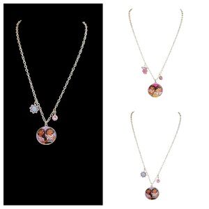 Disney Encanto BBF Necklace Set of (2)  purple & pink flowers